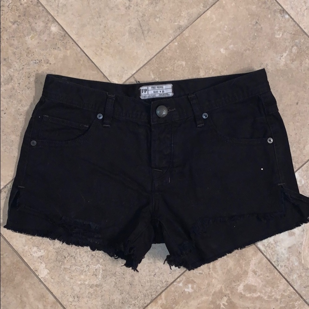 Free People black jean shorts